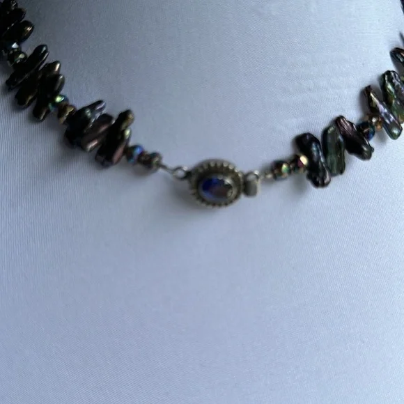 925 silver necklace with real stone​​s - Picture 6 of 10